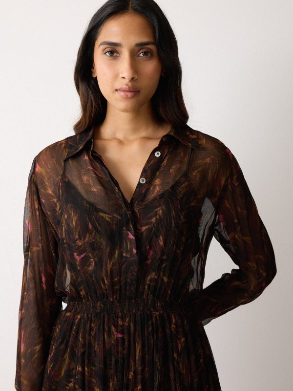 Wild Feather Shirt Dress | Brown