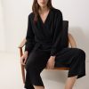 Crepe Wrap Front Jumpsuit | Black