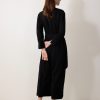 Crepe Wrap Front Jumpsuit | Black