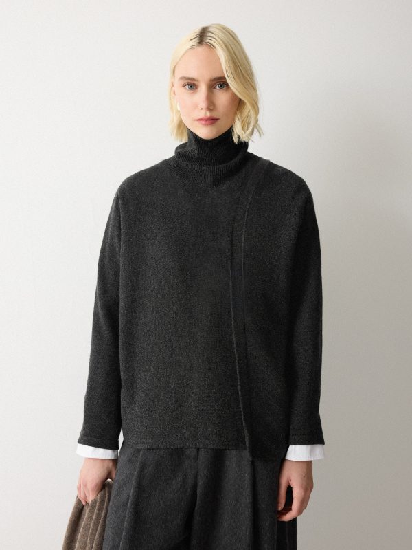 Overlap Seam Detail Jumper | Charcoal