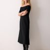 Off Shoulder Crepe Dress | Black