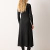 Multi Button Rib Knit Dress | Charcoal