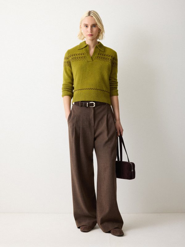 Donegal V Collar Top | Green