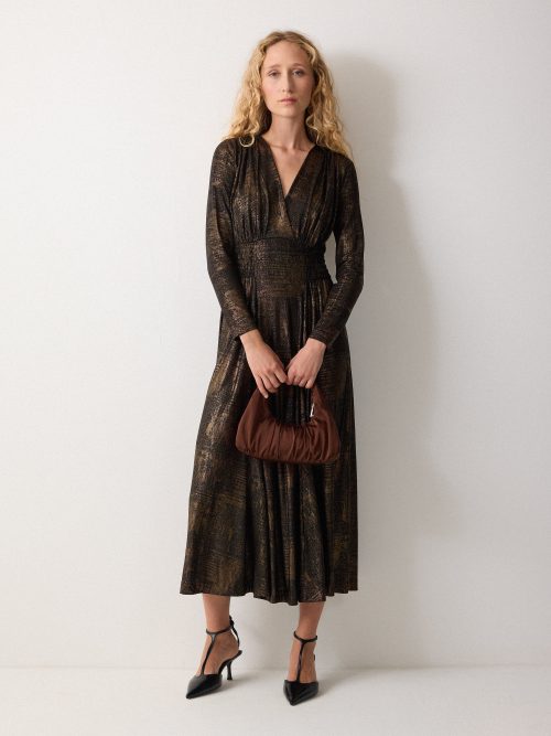 J50808_YE004_1.jpg Crackle Gold Dress | Gold