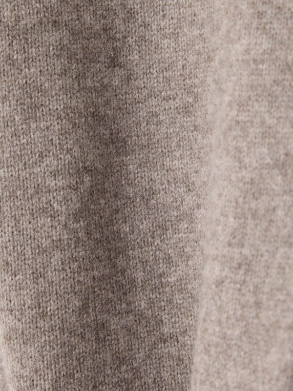 Wool Blend Relaxed Cardigan | Taupe