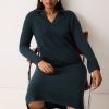 Wool Blend Collar Dress | Green