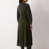 Pleated Skirt Jumper Dress | Khaki