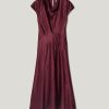 Textured Cowl Neck Dress | Burgundy