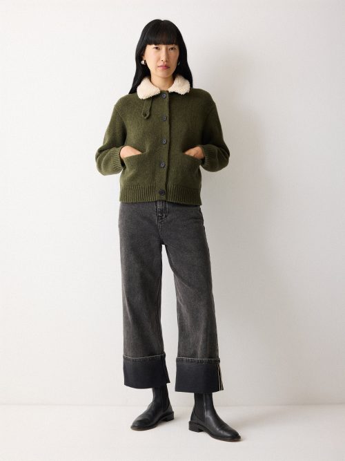 J50934_GN020_1.jpg Sherpa Collar Cardigan | Khaki