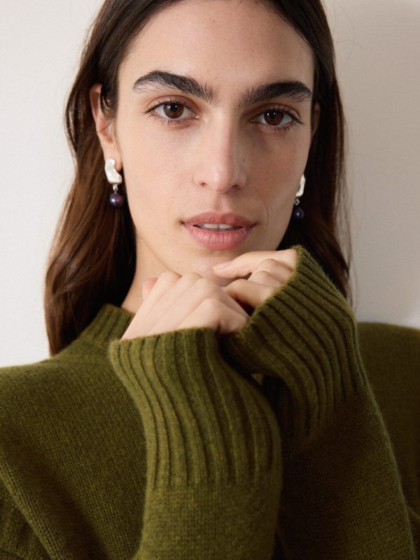 Knitted Mini Jumper Dress | Green