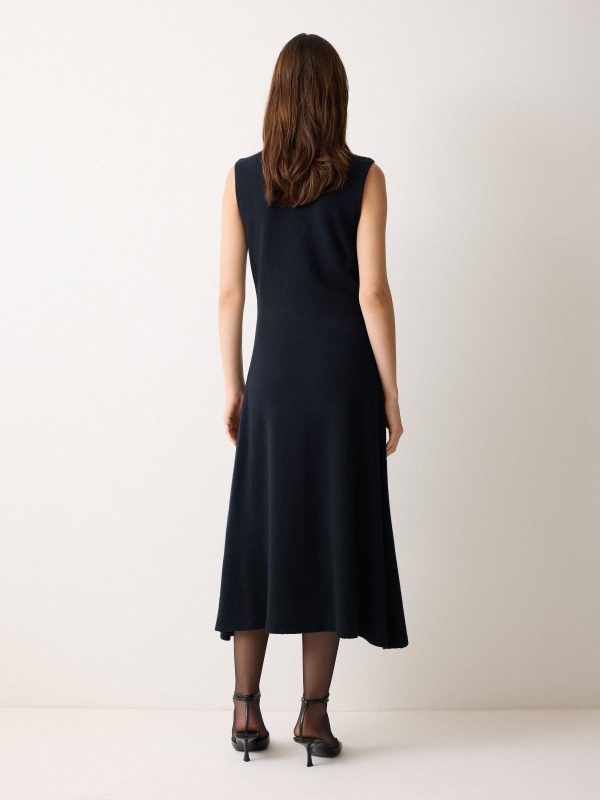 Embellished Knitted Dress | Navy