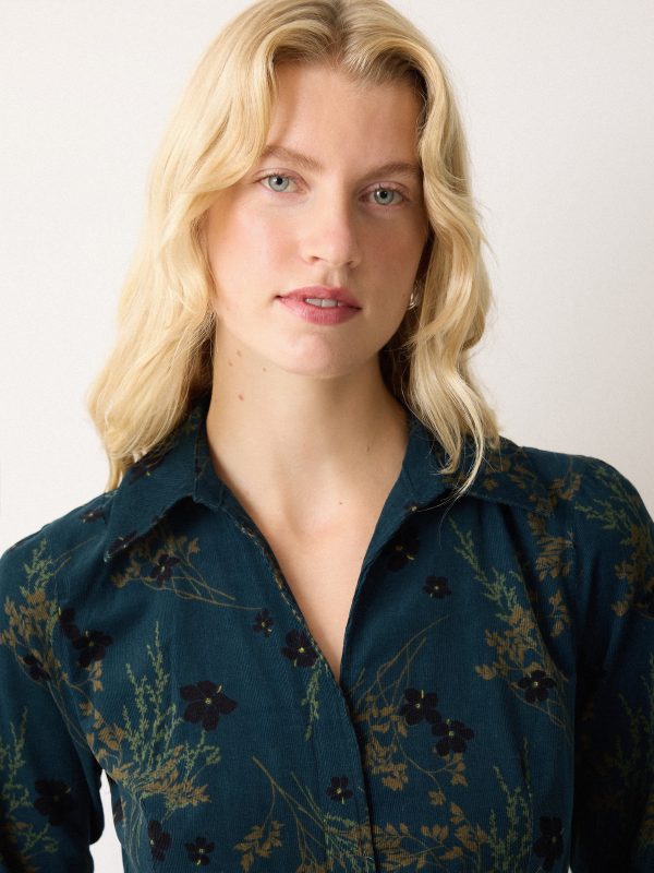 Chinoiserie Baby Cord Dress | Green