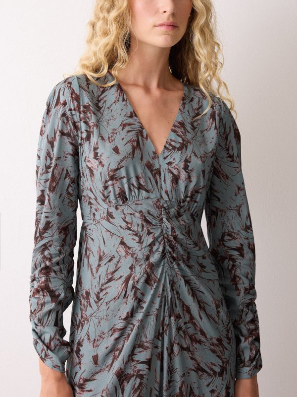 Wild Feather Gathered Dress | Blue