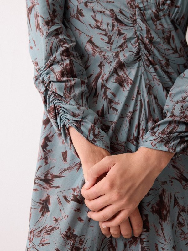 Wild Feather Gathered Dress | Blue