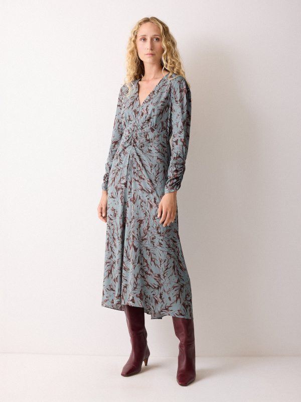 Wild Feather Gathered Dress | Blue