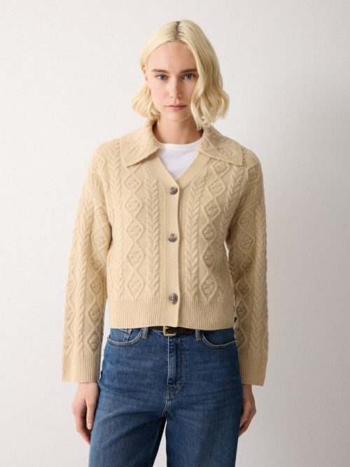 J51253_CR000_1.jpg Wool Cashmere Cable Cardigan | Cream