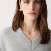 Wool Cashmere Blend V Neck Jumper | Grey