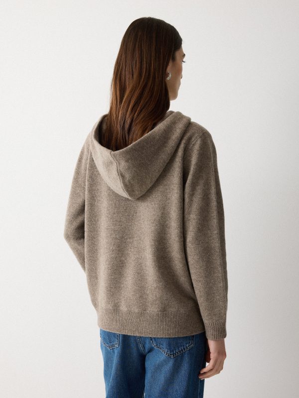 Wool Blend Hooded Jumper | Taupe