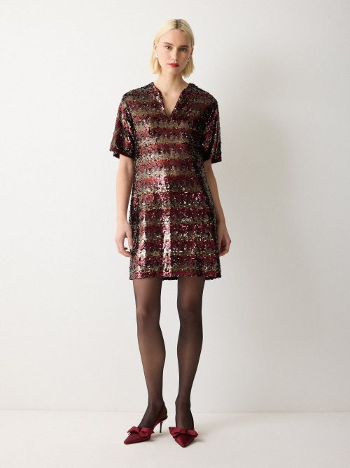 J51276_AS011_2_fc92e34f-92ba-4d26-ab8f-977ece72c0d2.jpg Stripe Sequin Mini Dress | Multi