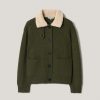 Sherpa Collar Cardigan | Khaki